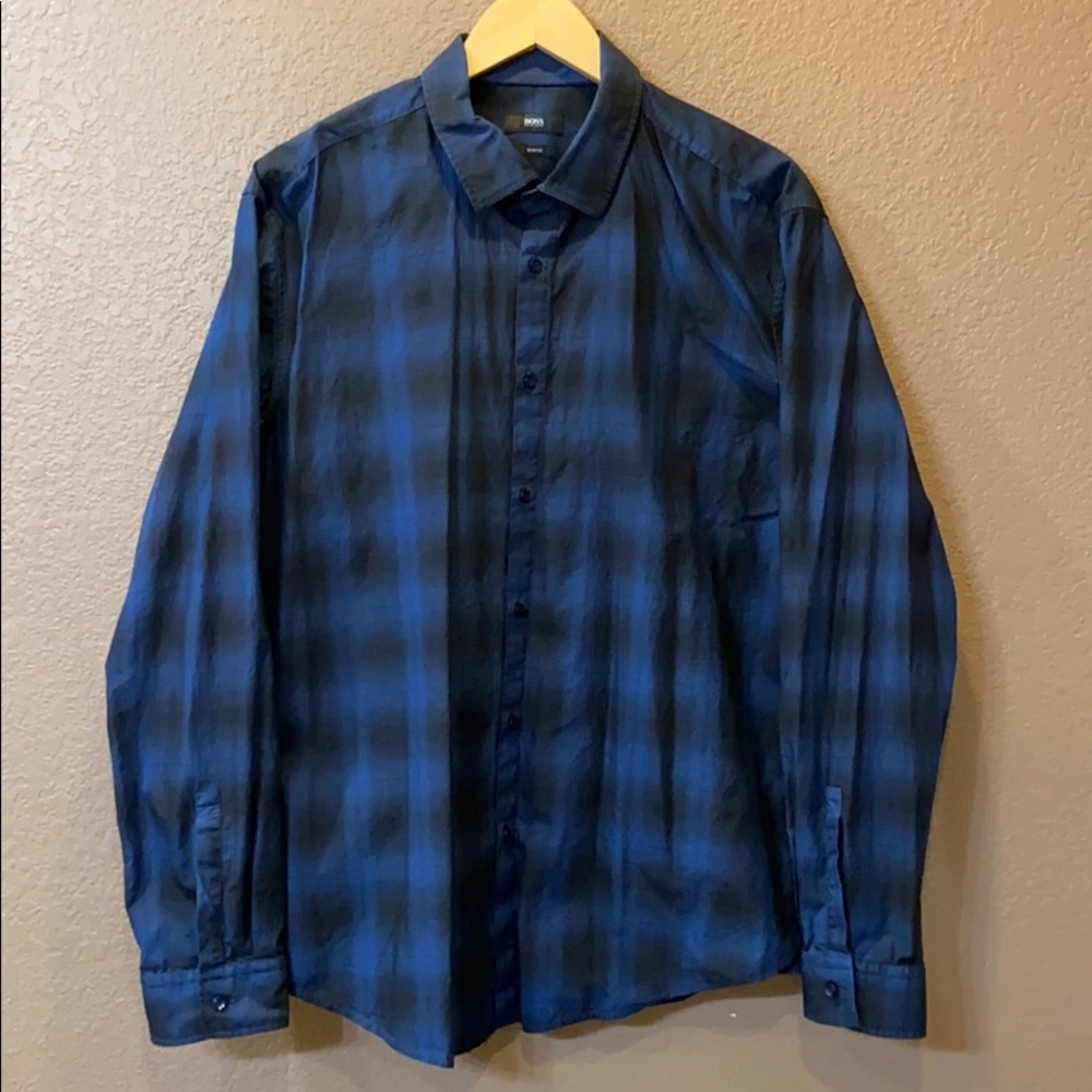 Plaid button down shirt